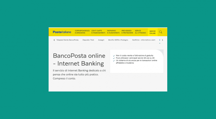 Bancopostaonline home banking