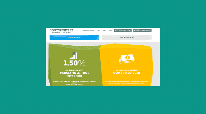 conto cash di banca contoforte